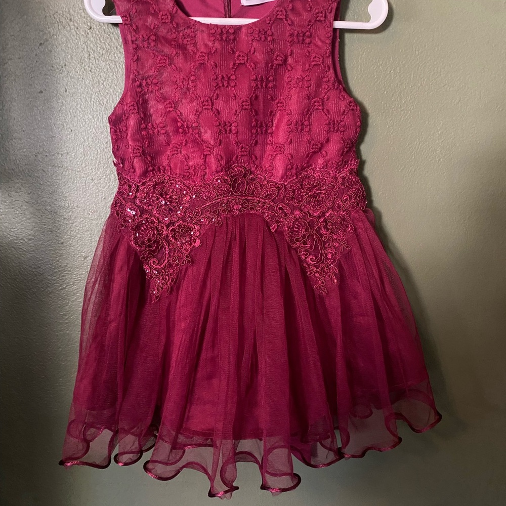 Beautees Fuchsia Lace Formal Dress